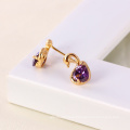 23280 Hot sale elegant women jewelry heart shaped gemstone swan shaped stud earrings